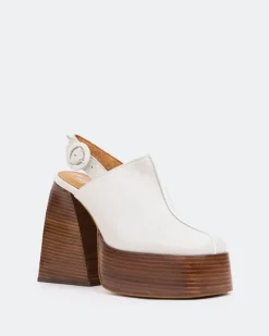 Platforms|Slingbacks-L'INTERVALLE Dolphin, Off White Leather/Cuir Blanc Cassé
