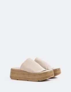 Wood Sandals-L'INTERVALLE Dory Cream Lycra
