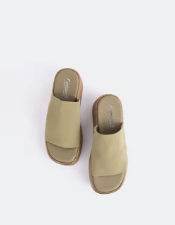 Wood Sandals-L'INTERVALLE Dory Khaki Lycra