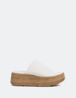 Wood Sandals-L'INTERVALLE Dory White Lycra