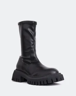 Ankle Boots-L'INTERVALLE Drôme Black Stretch