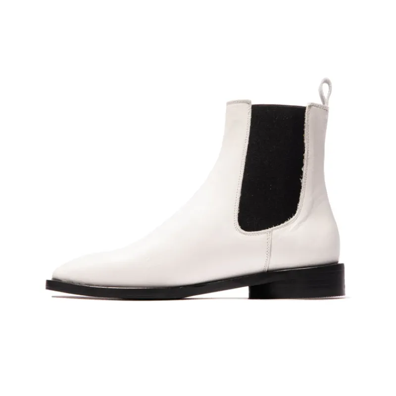 Chelsea|Ankle Boots-L'INTERVALLE Durham White Leather