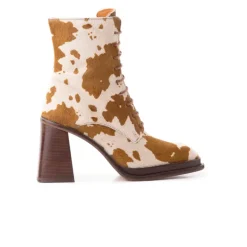 Ankle Boots-L'INTERVALLE Dusseldorf Brown Cow Pony