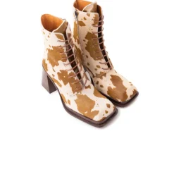Ankle Boots-L'INTERVALLE Dusseldorf Brown Cow Pony