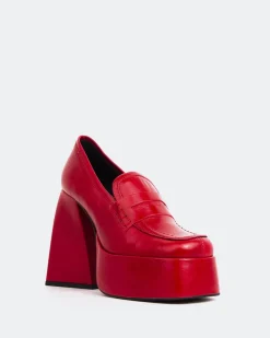 Platforms|Loafers-L'INTERVALLE Echo Red Leather
