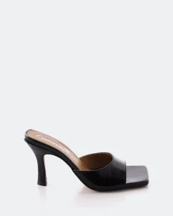 Mules-L'INTERVALLE Elafonisi Black Leather