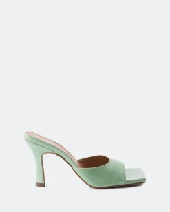 Mules-L'INTERVALLE Elafonisi Green Leather