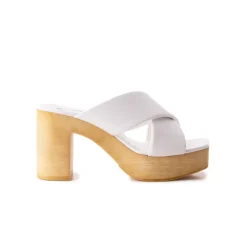 Wood Sandals|Platform-L'INTERVALLE Elodie White Leather