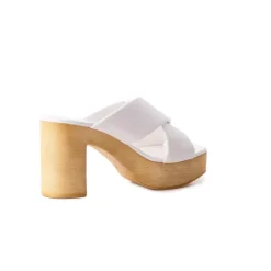 Wood Sandals|Platform-L'INTERVALLE Elodie White Leather