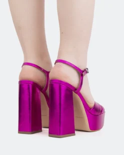 Platform|Strappy-L'INTERVALLE Embassy, Fucshia Metal/Métal Fucshia