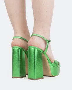 Platform|Strappy-L'INTERVALLE Embassy, Green Metal/Métal Vert
