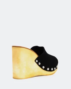Wood Sandals|Wedges-L'INTERVALLE Emeline Black Suede