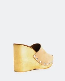 Wedges|Wood Sandals-L'INTERVALLE Emeline Nude Suede