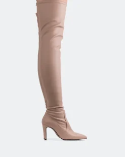 Over-the-knee|Tall Boots-L'INTERVALLE Emory, Pink Stretch/Extensible Rose