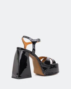 Platform-L'INTERVALLE Endless Black Patent/Verni Noir