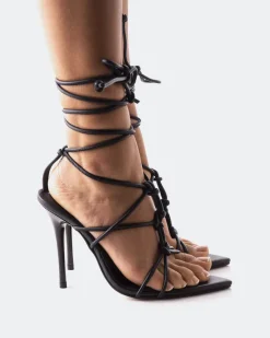 Strappy|High Heels-L'INTERVALLE Farida Black Leather