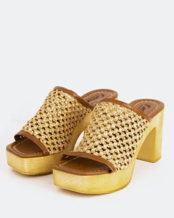 Wood Sandals|Platform-L'INTERVALLE Faustine Natural Rafia