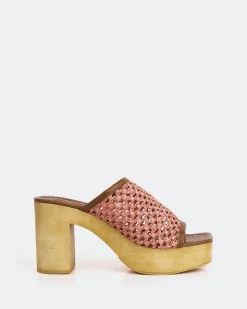 Wood Sandals|Platform-L'INTERVALLE Faustine Pink Rafia