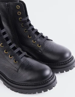 Lace-up|Ankle Boots-L'INTERVALLE Fidelina Black Leather