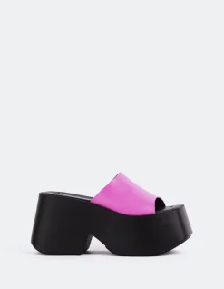 Platform-L'INTERVALLE Fidèle Fucshia Leather