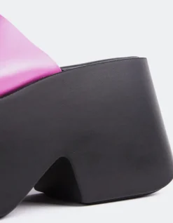 Platform-L'INTERVALLE Fidèle Fucshia Leather
