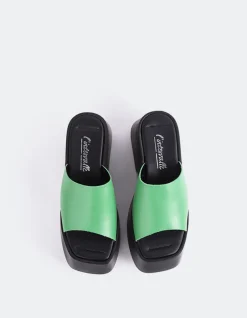 Platform-L'INTERVALLE Fidèle Green Leather