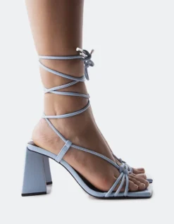 Strappy-L'INTERVALLE Filomena Light Blue Leather
