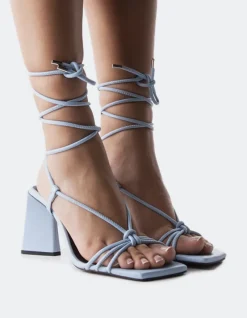 Strappy-L'INTERVALLE Filomena Light Blue Leather