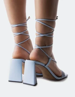 Strappy-L'INTERVALLE Filomena Light Blue Leather