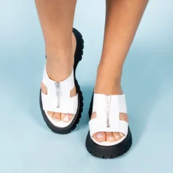 Platform|Mules-L'INTERVALLE Fiuggi White Leather