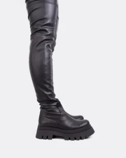 Over-the-knee|Stretch-L'INTERVALLE Flames Black Stretch