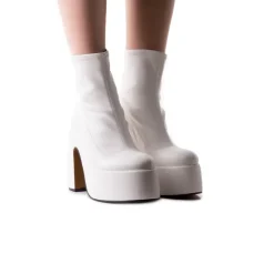 Platform|Ankle Boots-L'INTERVALLE Flash White Stretch
