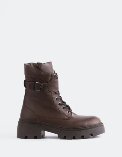 Lace-up|Ankle Boots-L'INTERVALLE Flensburg Brown Leather