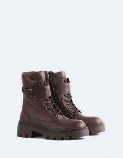 Lace-up|Ankle Boots-L'INTERVALLE Flensburg Brown Leather