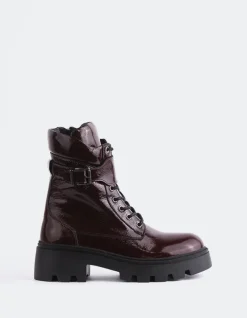 Lace-up|Ankle Boots-L'INTERVALLE Flensburg Burgundy Patent