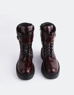 Lace-up|Ankle Boots-L'INTERVALLE Flensburg Burgundy Patent