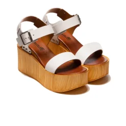 Wood Sandals|Wedges-L'INTERVALLE Fleur White Leather