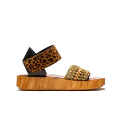 Wood Sandals-L'INTERVALLE Flit Tan Multi Suede