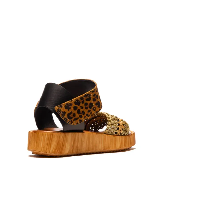 Wood Sandals-L'INTERVALLE Flit Tan Multi Suede
