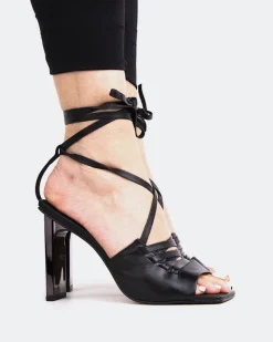Strappy|High Heels-L'INTERVALLE Fokos Black Leather