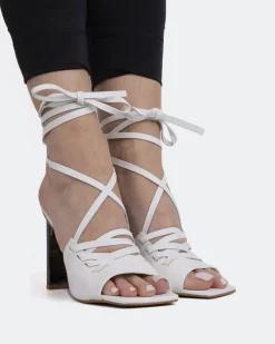 Strappy|High Heels-L'INTERVALLE Fokos White Leather