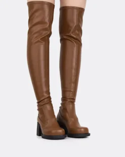 Over-the-knee|Stretch-L'INTERVALLE Fontaine Tan Stretch