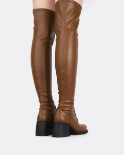 Over-the-knee|Stretch-L'INTERVALLE Fontaine Tan Stretch