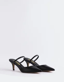 Mules-L'INTERVALLE Forsythia Black Leather