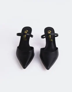 Mules-L'INTERVALLE Forsythia Black Leather