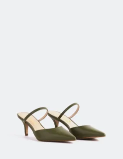Mules-L'INTERVALLE Forsythia Khaki Leather