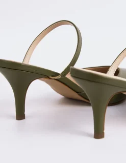 Mules-L'INTERVALLE Forsythia Khaki Leather