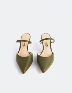 Mules-L'INTERVALLE Forsythia Khaki Leather
