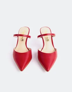 Mules-L'INTERVALLE Forsythia Red Leather