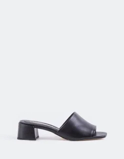 Mid Heels|Mules-L'INTERVALLE Fortunata Black Leather